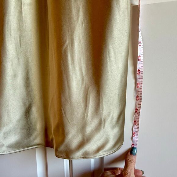 NWT BOSS “Dawida” satin cowl neck midi dress in champagne gold Size 10 - Picture 13 of 14